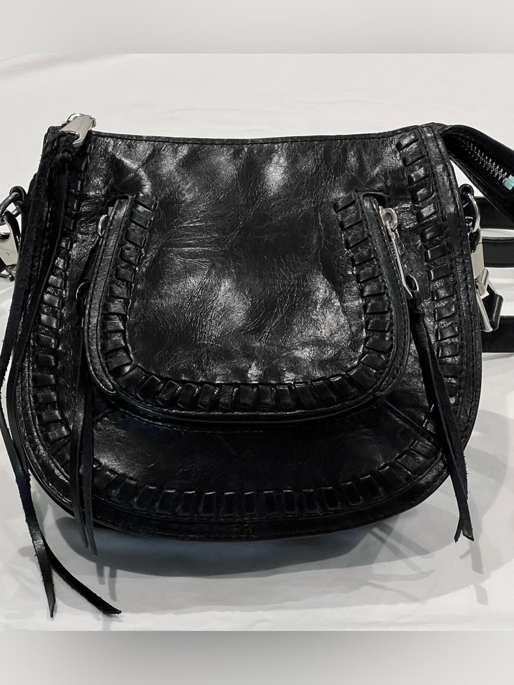 Rebecca Minkoff Black Leather Crossbody Saddle Bag
